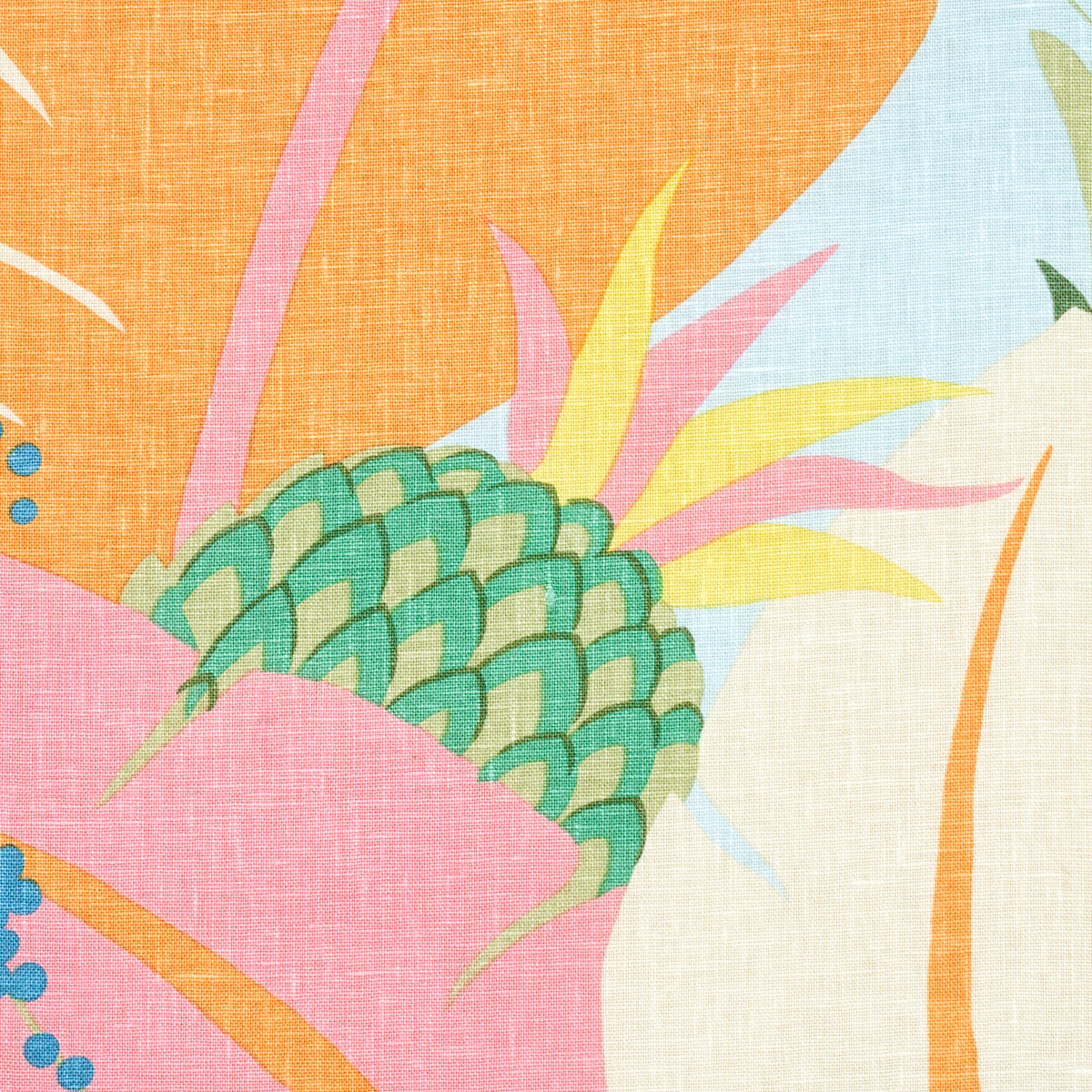 Schumacher Ananas Tropical Fabric Sample 177540