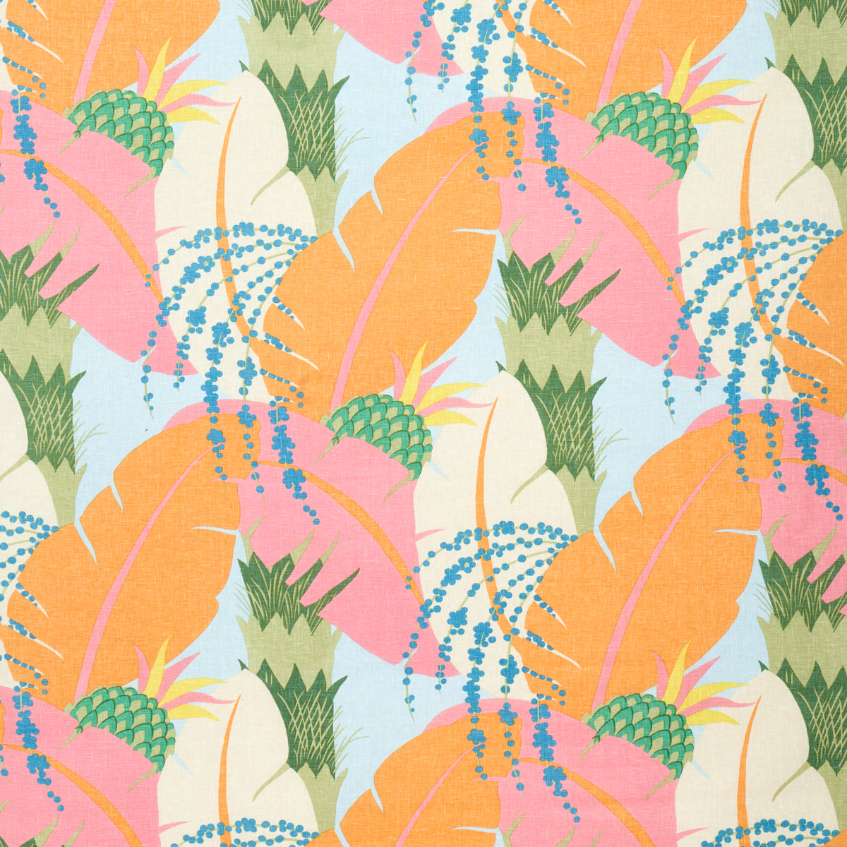 Schumacher Ananas Tropical Fabric Sample 177540