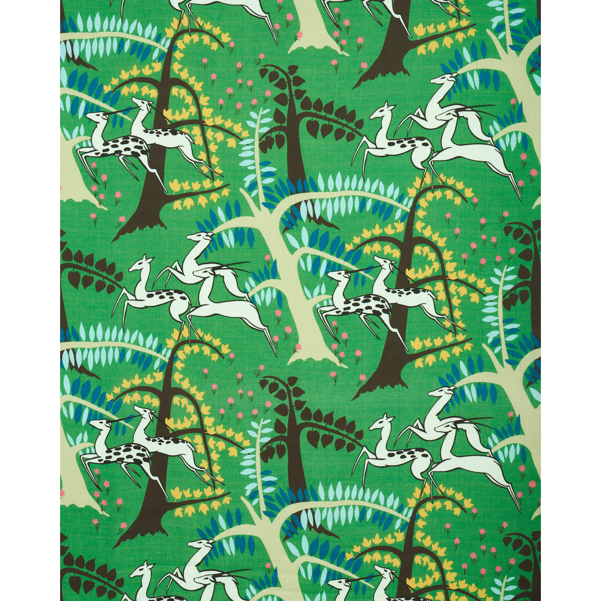 Schumacher Antelopes Jade Fabric 177570