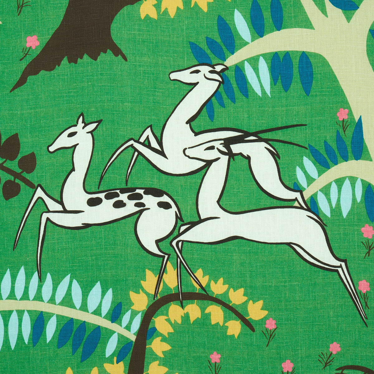 Schumacher Antelopes Jade Fabric 177570