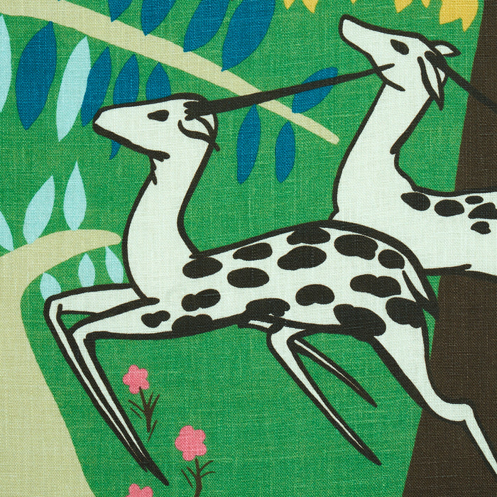 Schumacher Antelopes Jade Fabric 177570