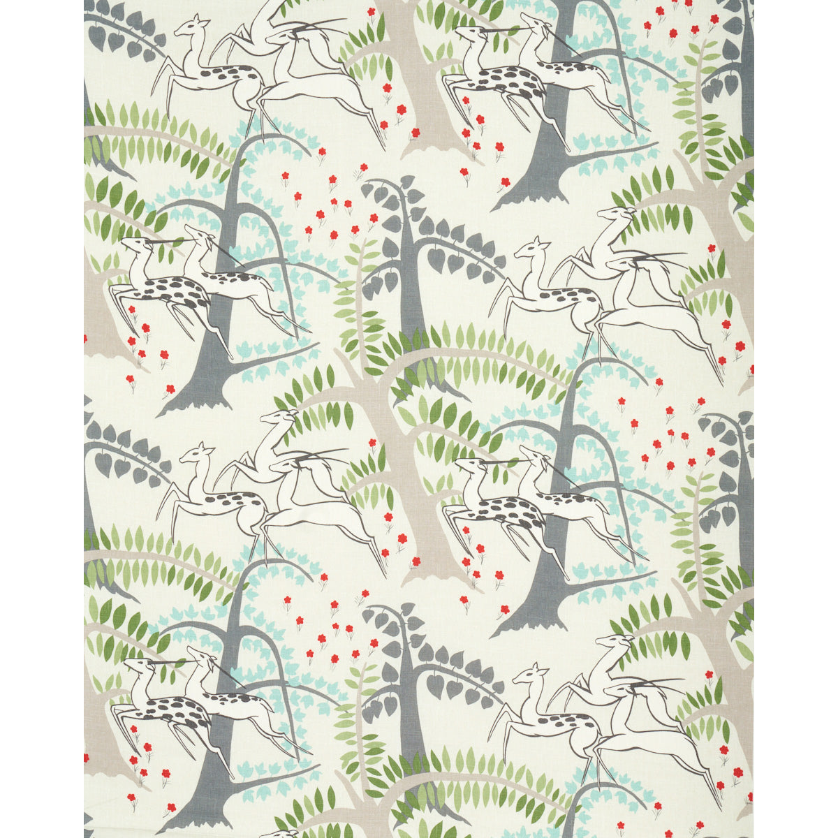 Schumacher Antelopes Ivory Fabric 177571