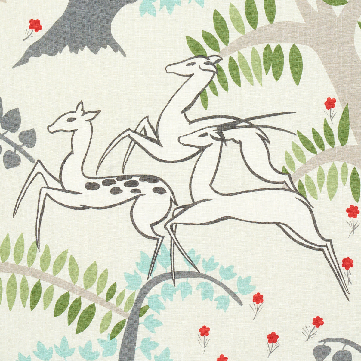 Schumacher Antelopes Ivory Fabric 177571