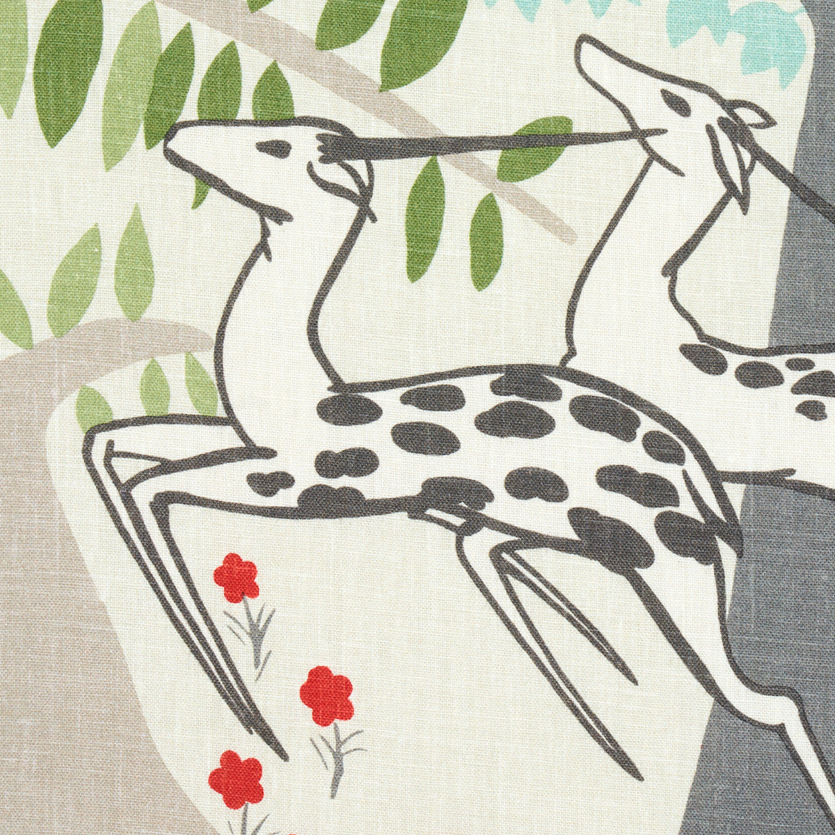 Schumacher Antelopes Ivory Fabric 177571