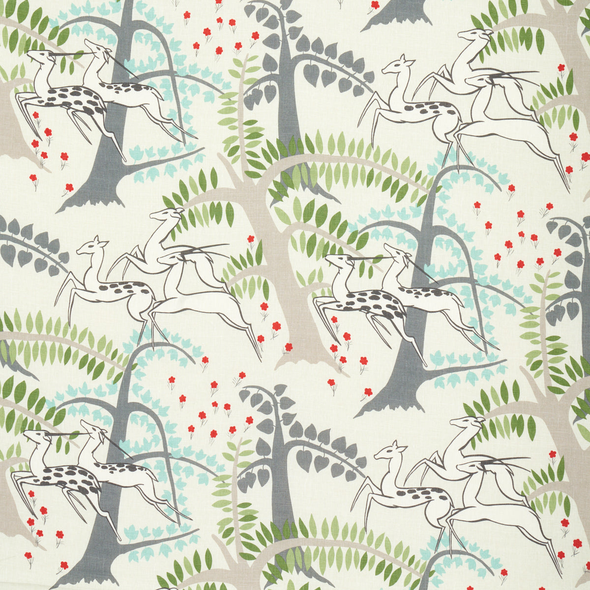 Schumacher Antelopes Ivory Fabric 177571