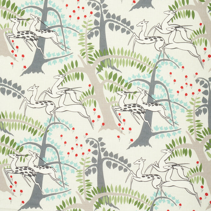 Schumacher Antelopes Ivory Fabric Sample 177571