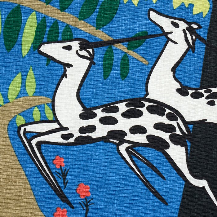 Schumacher Antelopes Cobalt Fabric 177572