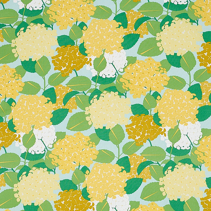 Schumacher Hydrangea Yellow Fabric Sample 177581