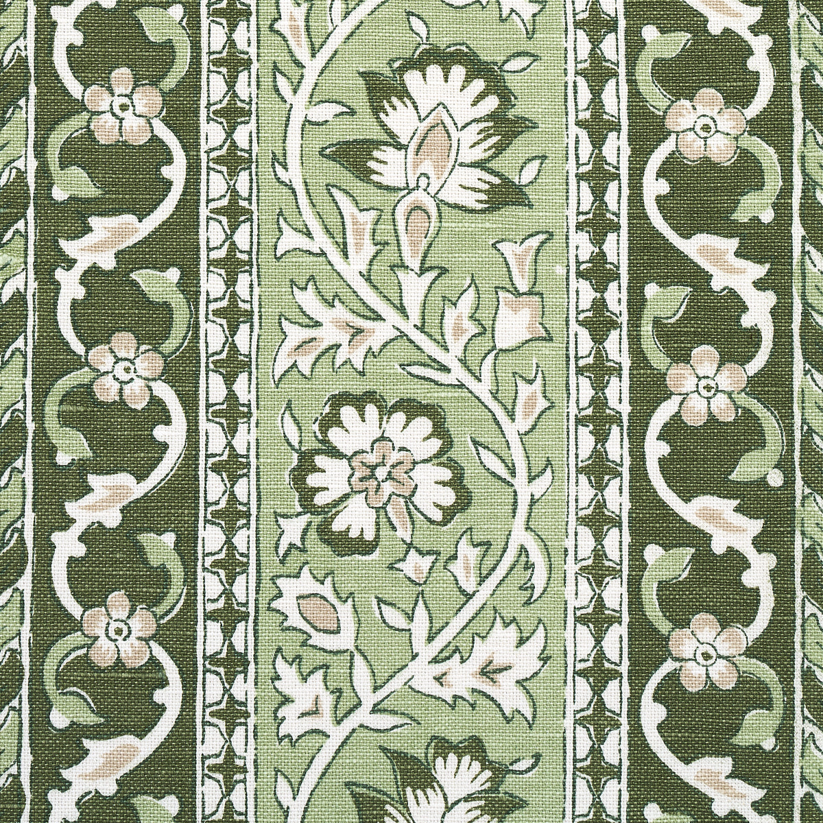 Schumacher Ojai Paisley Leaf Green Fabric 177614