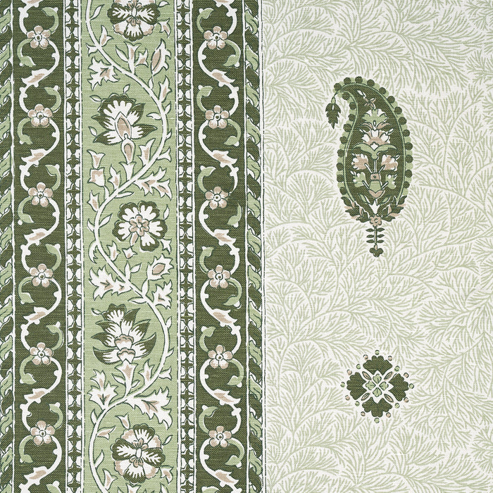 Schumacher Ojai Paisley Leaf Green Fabric 177614