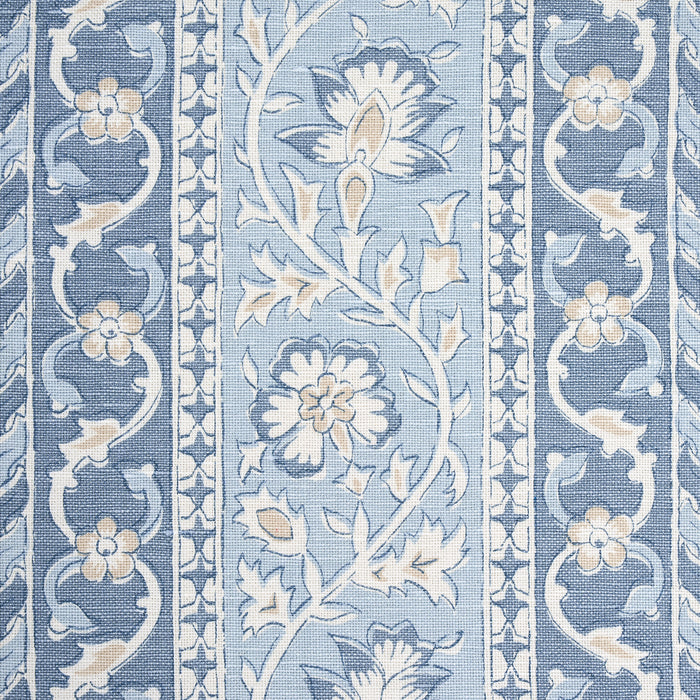 Schumacher Ojai Paisley China Blue Fabric Sample 177615