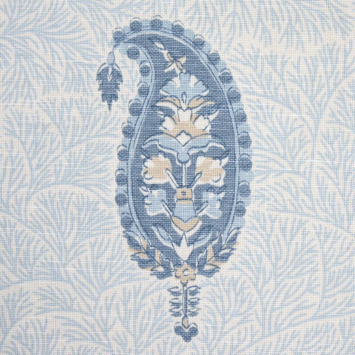 Schumacher Ojai Paisley China Blue Fabric Sample 177615