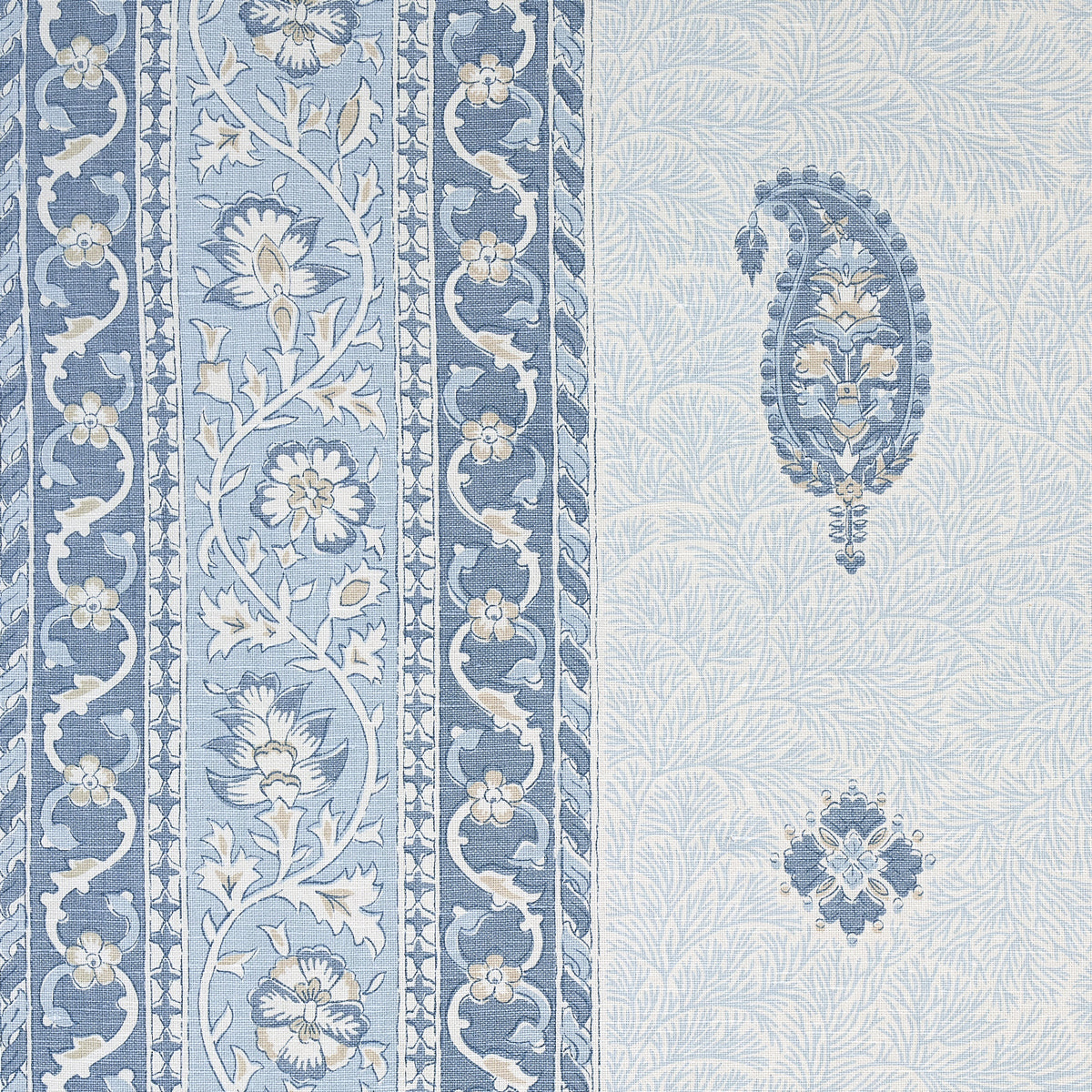 Schumacher Ojai Paisley China Blue Fabric 177615