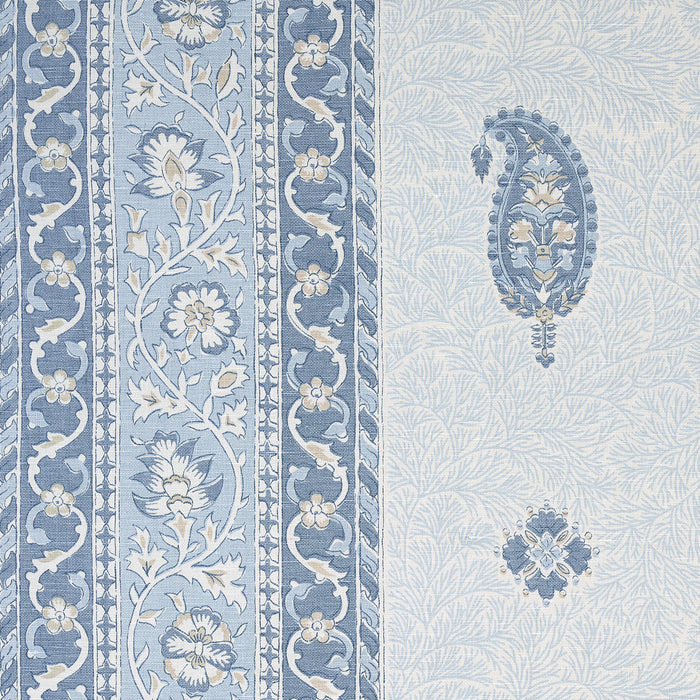 Schumacher Ojai Paisley China Blue Fabric Sample 177615