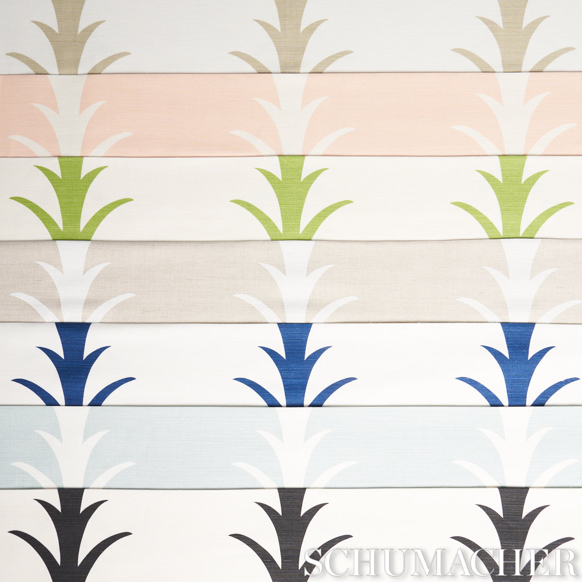 Schumacher Acanthus Stripe Sand Fabric Sample 177630