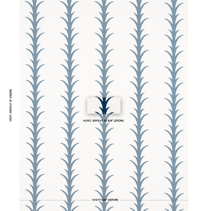 Schumacher Acanthus Stripe Navy Fabric 177635