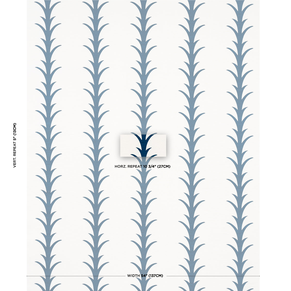 Schumacher Acanthus Stripe Navy Fabric Sample 177635