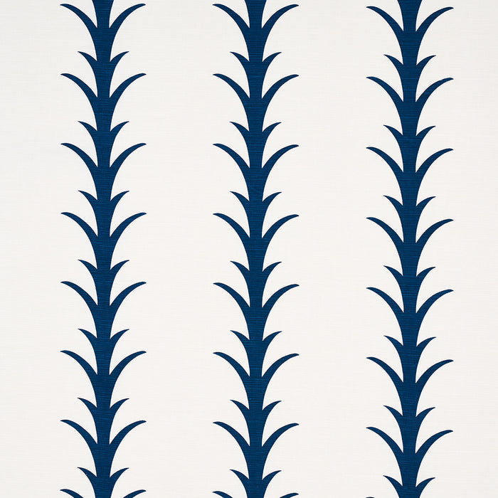 Schumacher Acanthus Stripe Navy Fabric 177635