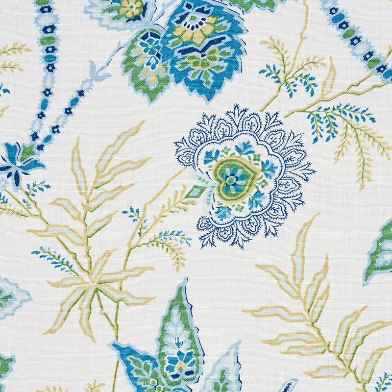 Schumacher Emperor's Vine Peacock Fabric 177681