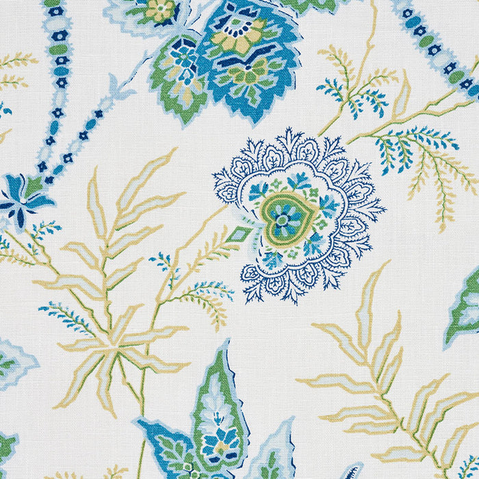 Schumacher Emperor's Vine Peacock Fabric Sample 177681