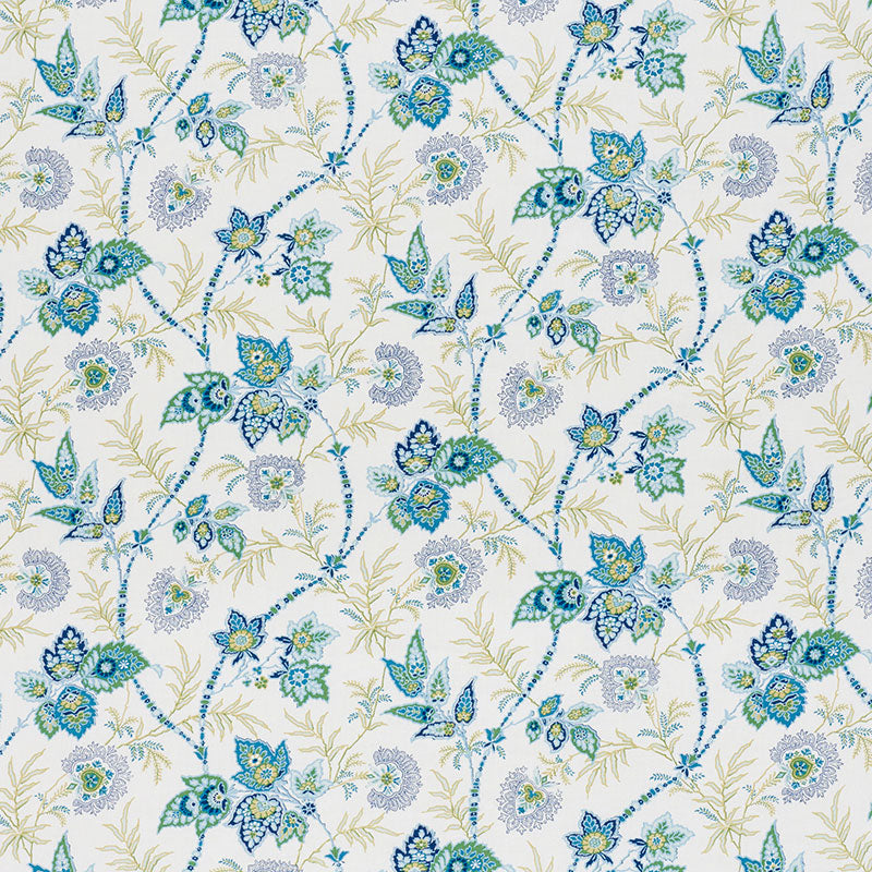 Schumacher Emperor's Vine Peacock Fabric 177681