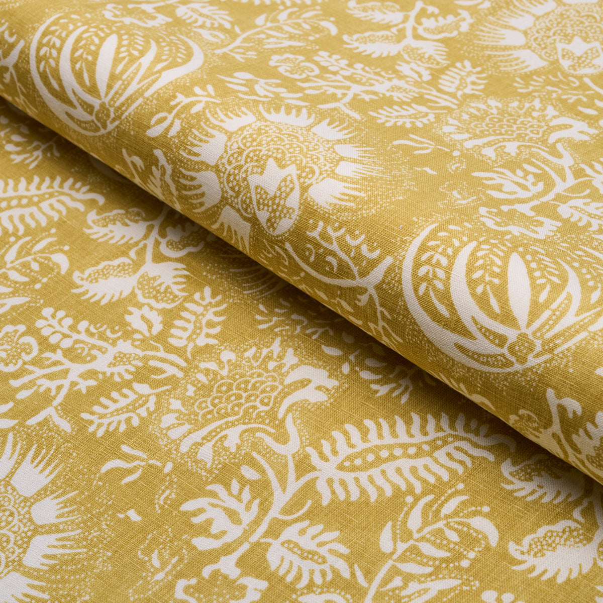 Schumacher Pomegranate Print Citron Fabric Sample 177694