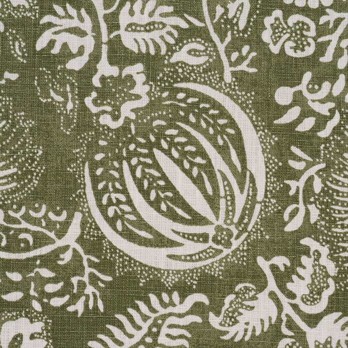 Schumacher Pomegranate Print Olive Fabric 177695