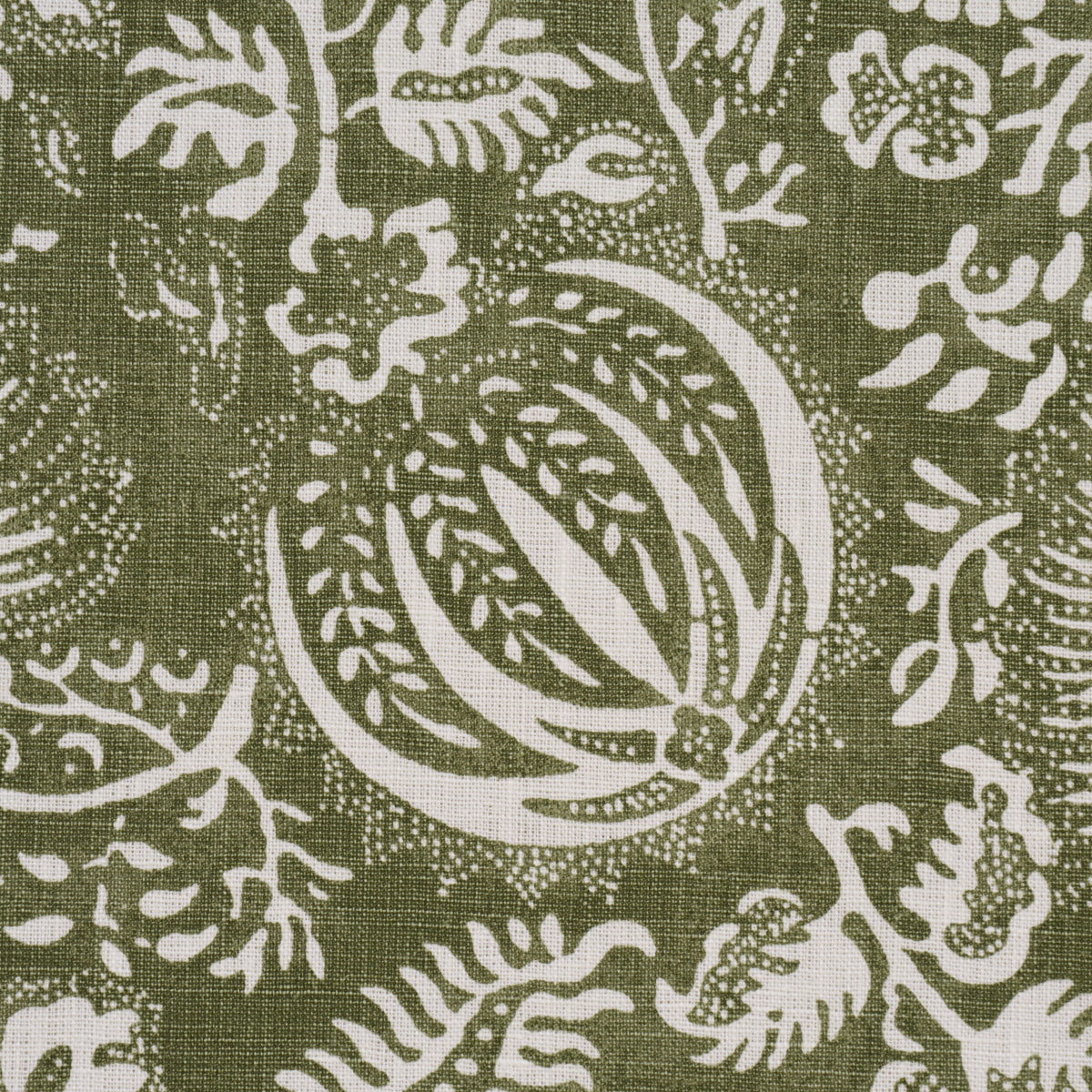 Schumacher Pomegranate Print Olive Fabric Sample 177695