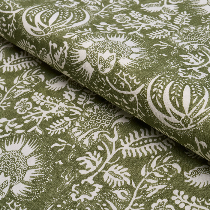 Schumacher Pomegranate Print Olive Fabric 177695