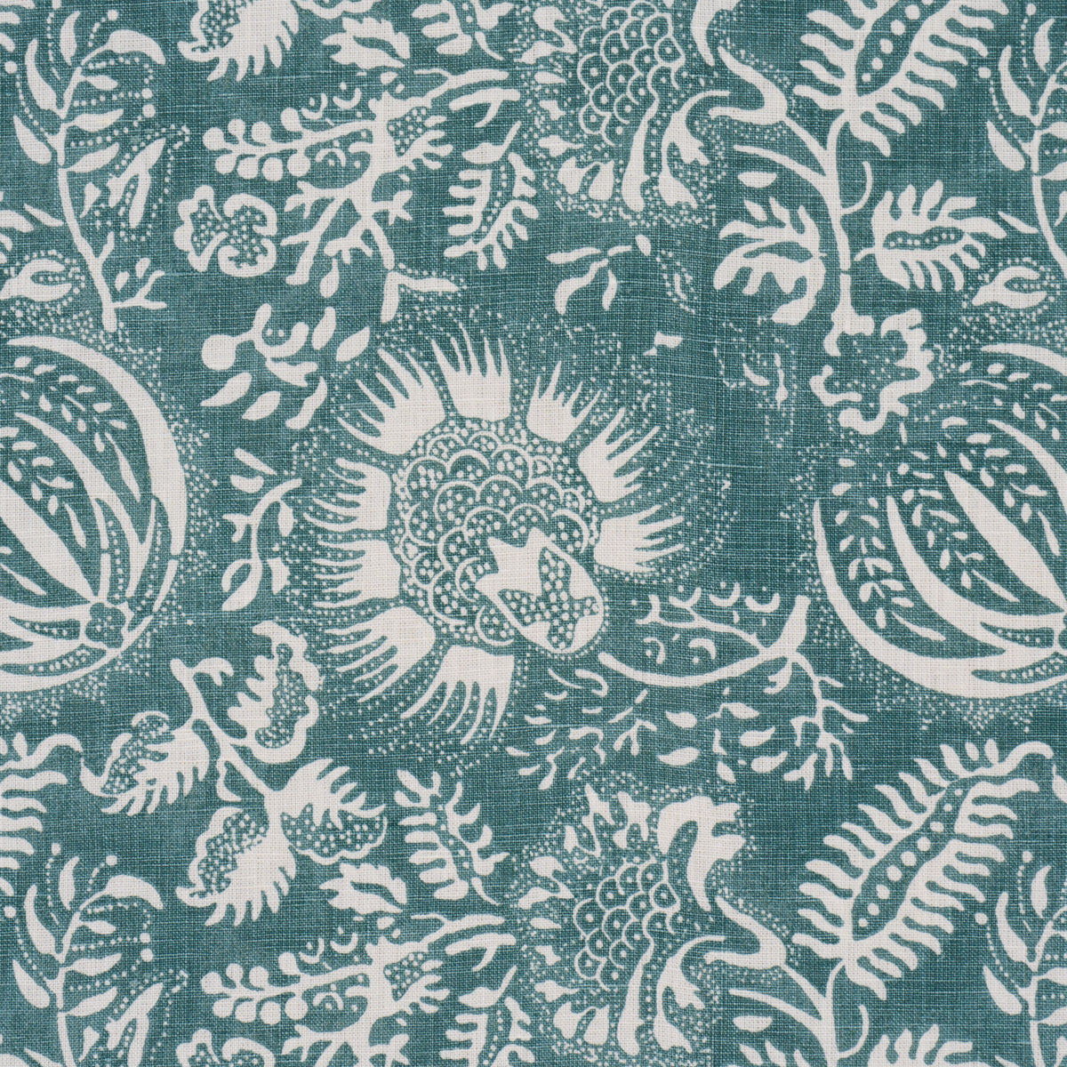 Schumacher Pomegranate Print Peacock Fabric 177696