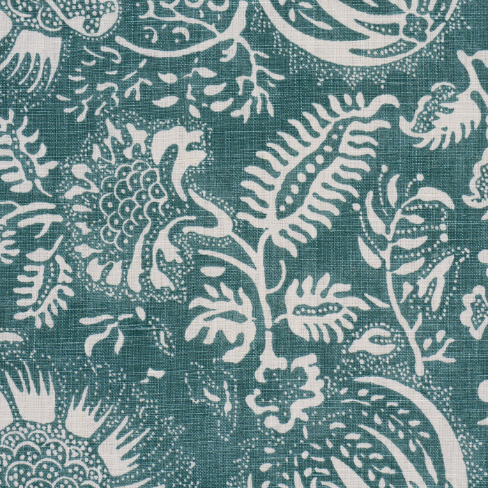 Schumacher Pomegranate Print Peacock Fabric 177696