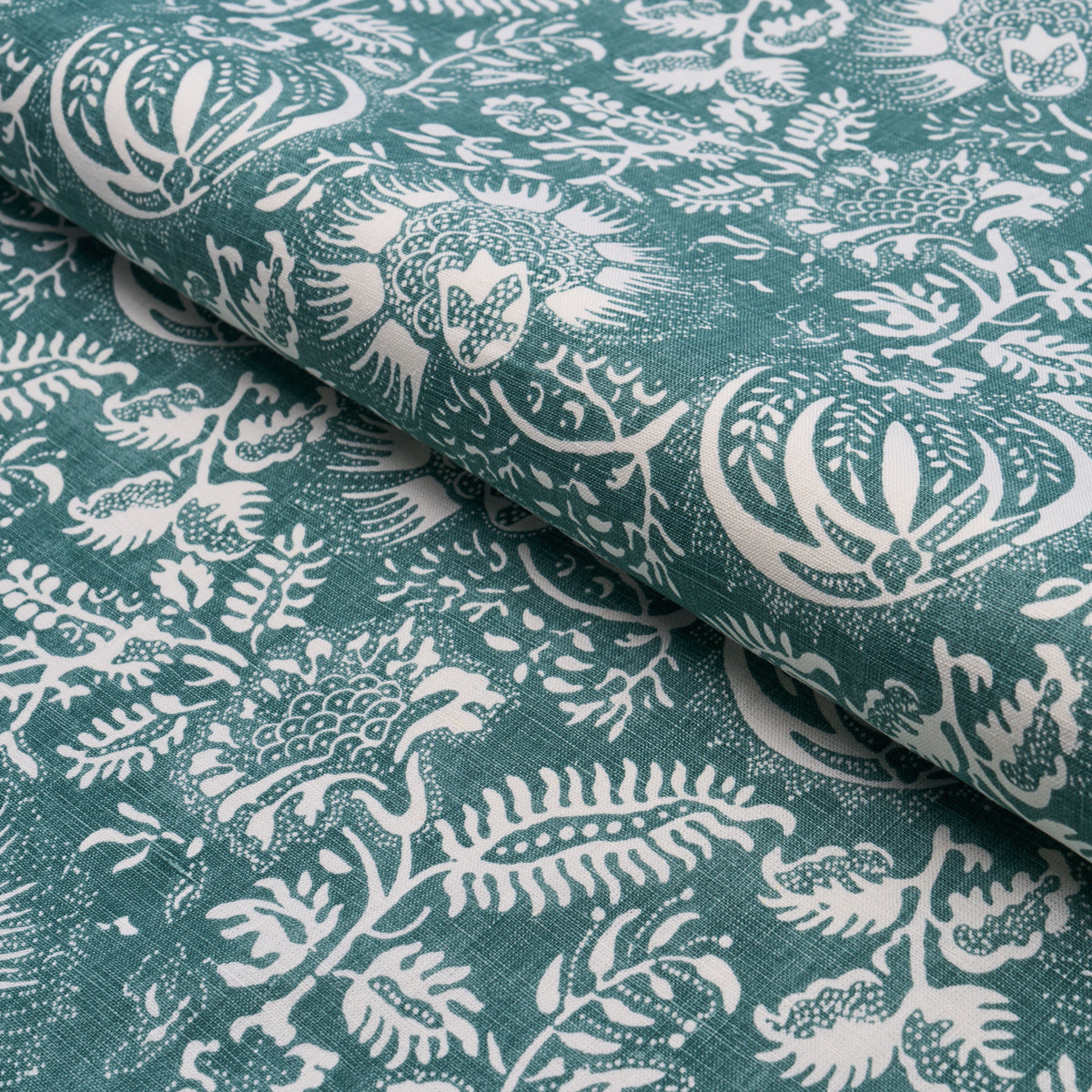 Schumacher Pomegranate Print Peacock Fabric 177696