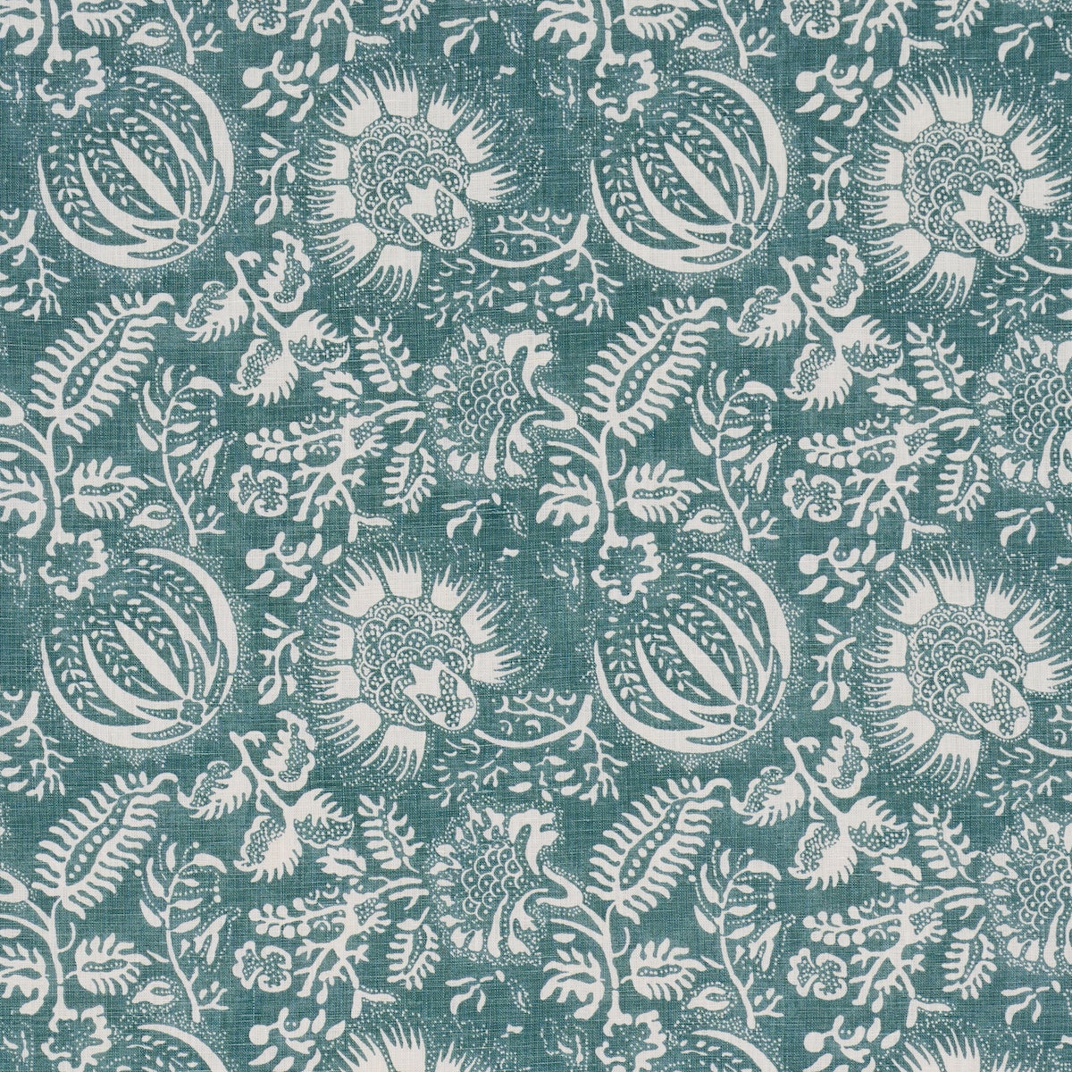 Schumacher Pomegranate Print Peacock Fabric 177696