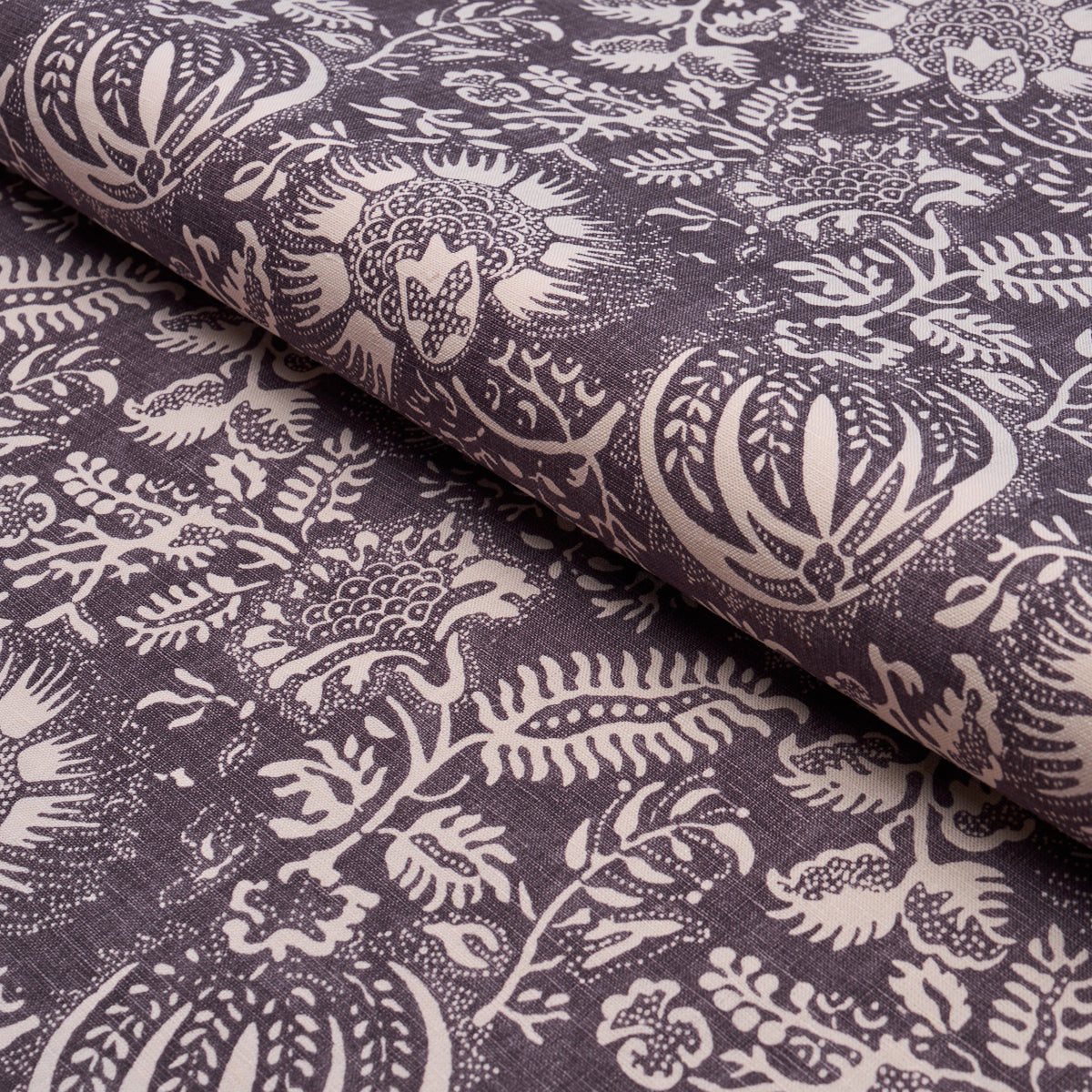 Schumacher Pomegranate Print Aubergine Fabric 177697