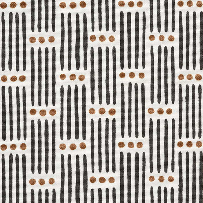 Schumacher Dotted Stripe Carbon Fabric Sample 177710