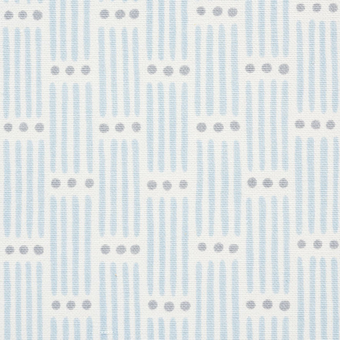 Schumacher Dotted Stripe Sky Fabric Sample 177711