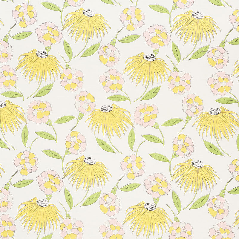 Schumacher Bouquet Toss Pink Lemonade Fabric Sample 177851