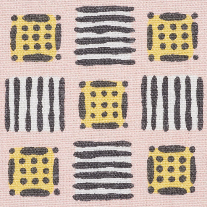 Schumacher Mottley Grid Pink Lemonade Fabric 177861