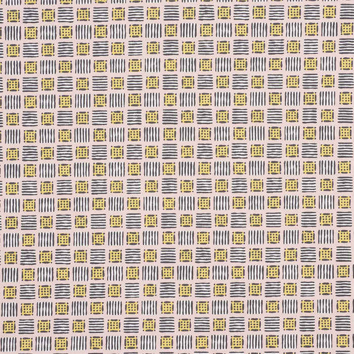 Schumacher Mottley Grid Pink Lemonade Fabric Sample 177861