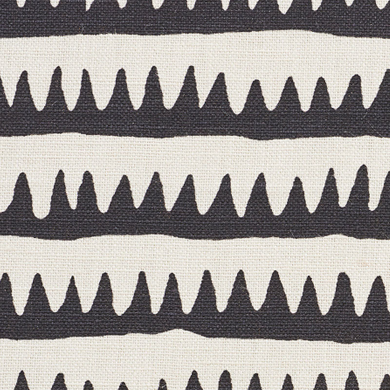 Schumacher Corfu Hand Printed Stripe Black Fabric 177971