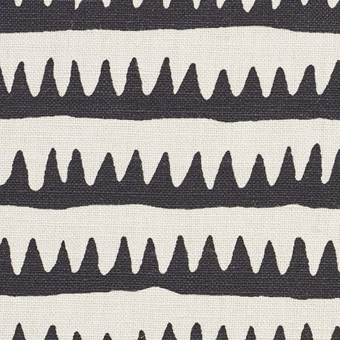 Schumacher Corfu Hand Printed Stripe Black Fabric 177971