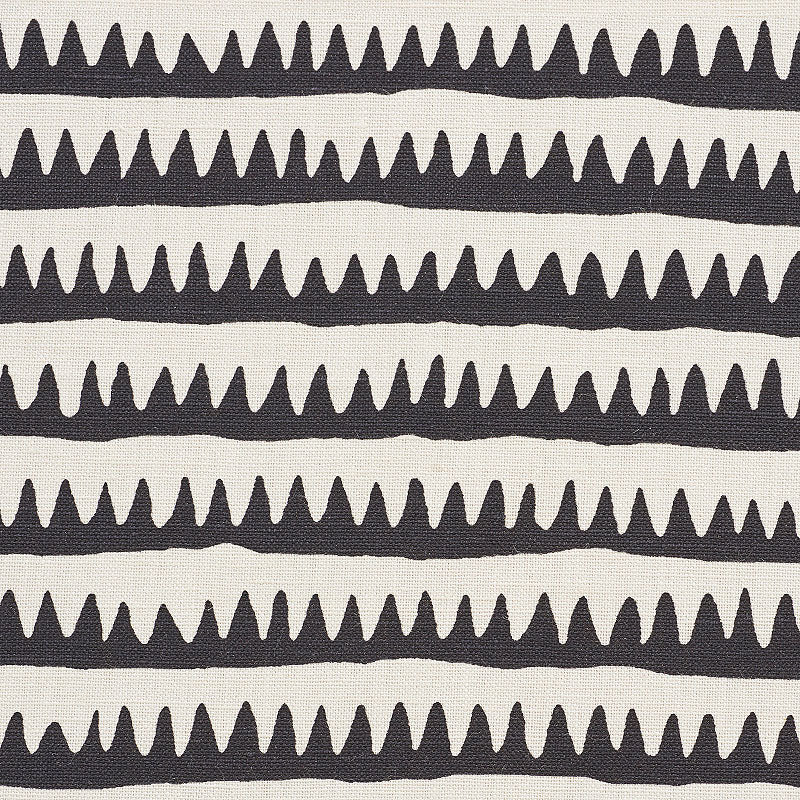 Schumacher Corfu Hand Printed Stripe Black Fabric 177971