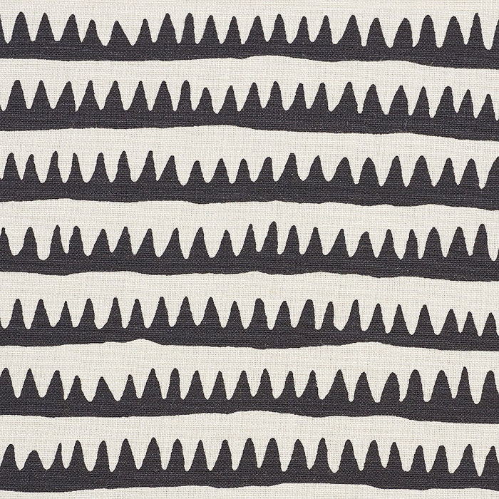 Schumacher Corfu Hand Printed Stripe Black Fabric Sample 177971