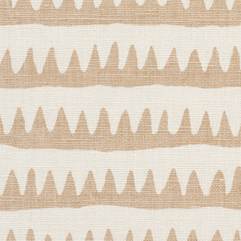 Schumacher Corfu Hand Printed Stripe Sand Fabric 177972