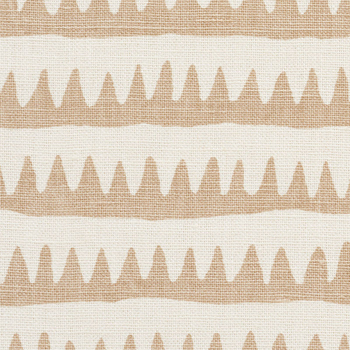 Schumacher Corfu Hand Printed Stripe Sand Fabric 177972