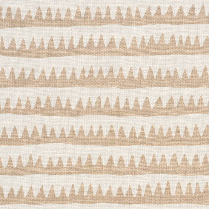 Schumacher Corfu Hand Printed Stripe Sand Fabric 177972