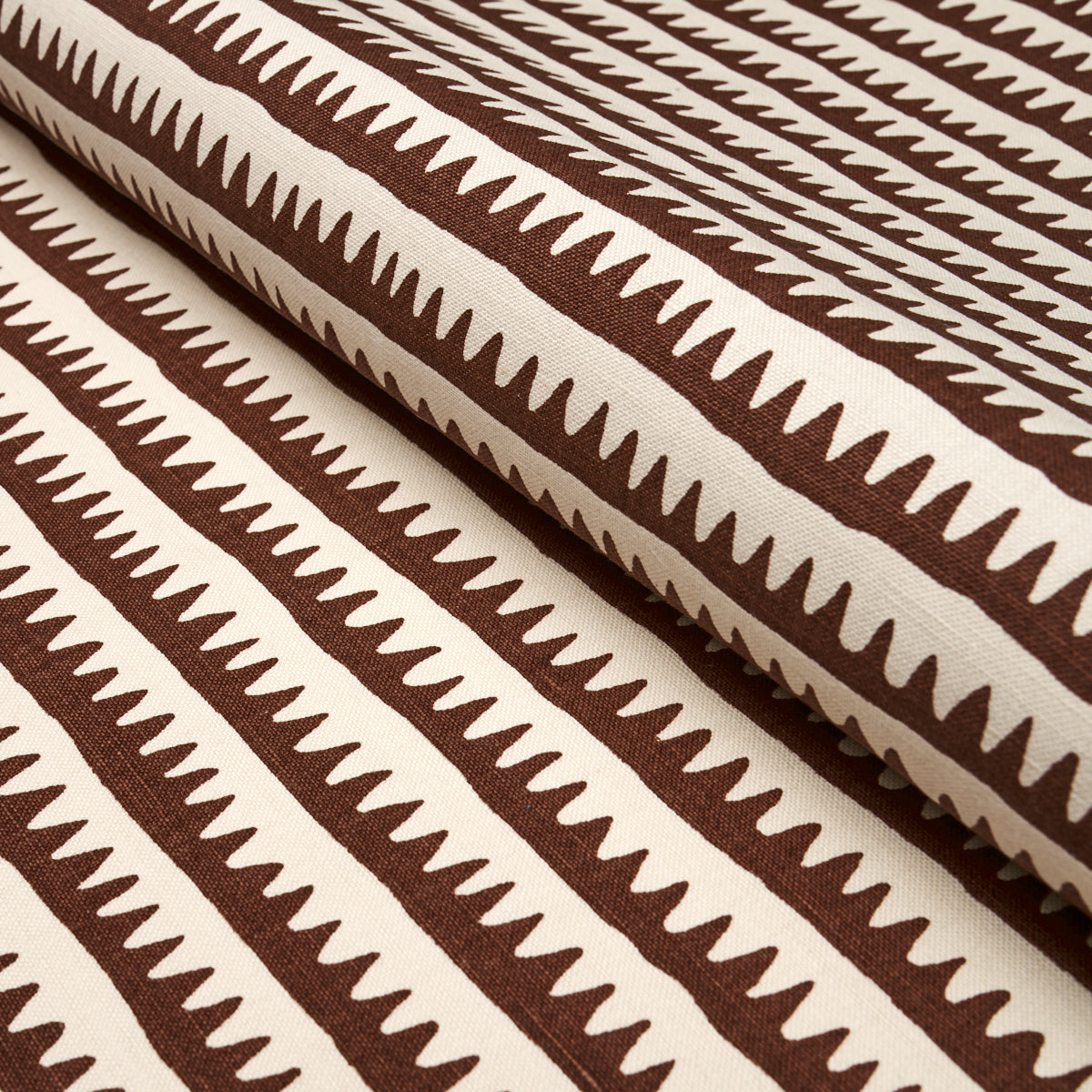 Schumacher Corfu Hand Printed Stripe Brown Fabric Sample 177973