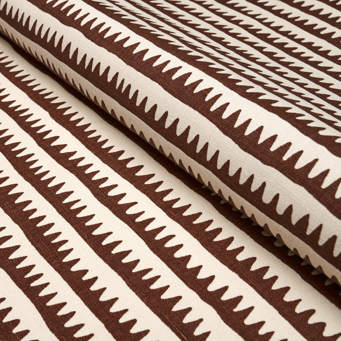 Schumacher Corfu Hand Printed Stripe Brown Fabric 177973