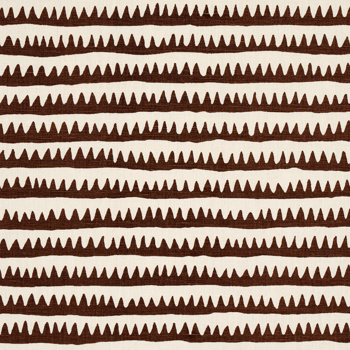 Schumacher Corfu Hand Printed Stripe Brown Fabric 177973