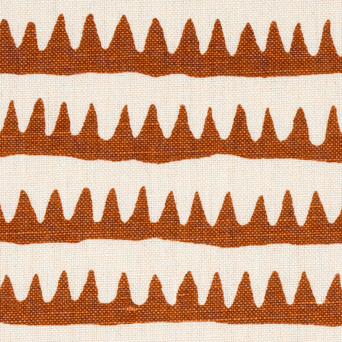 Schumacher Corfu Hand Printed Stripe Rust Fabric 177974